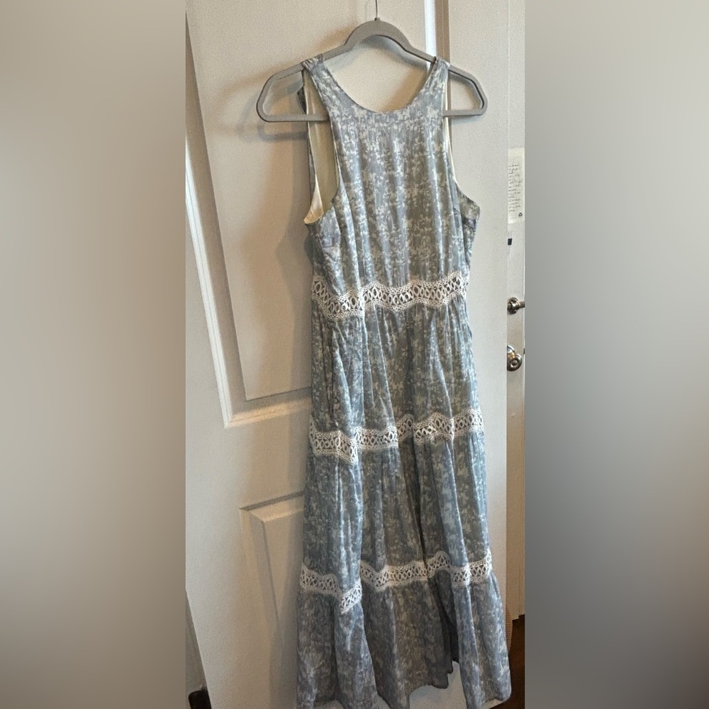 TCEC Elegant Blue Sleeveless Dress